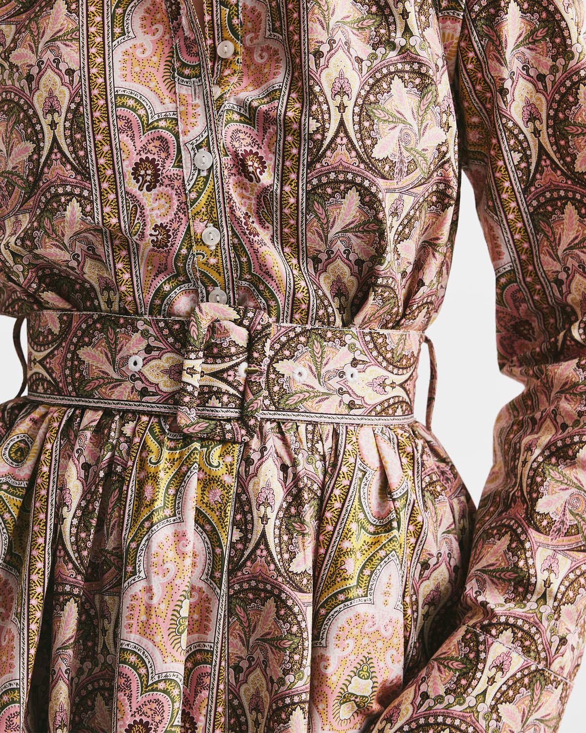 Poplin Shirt Dress, Striped Paisley. Image #3