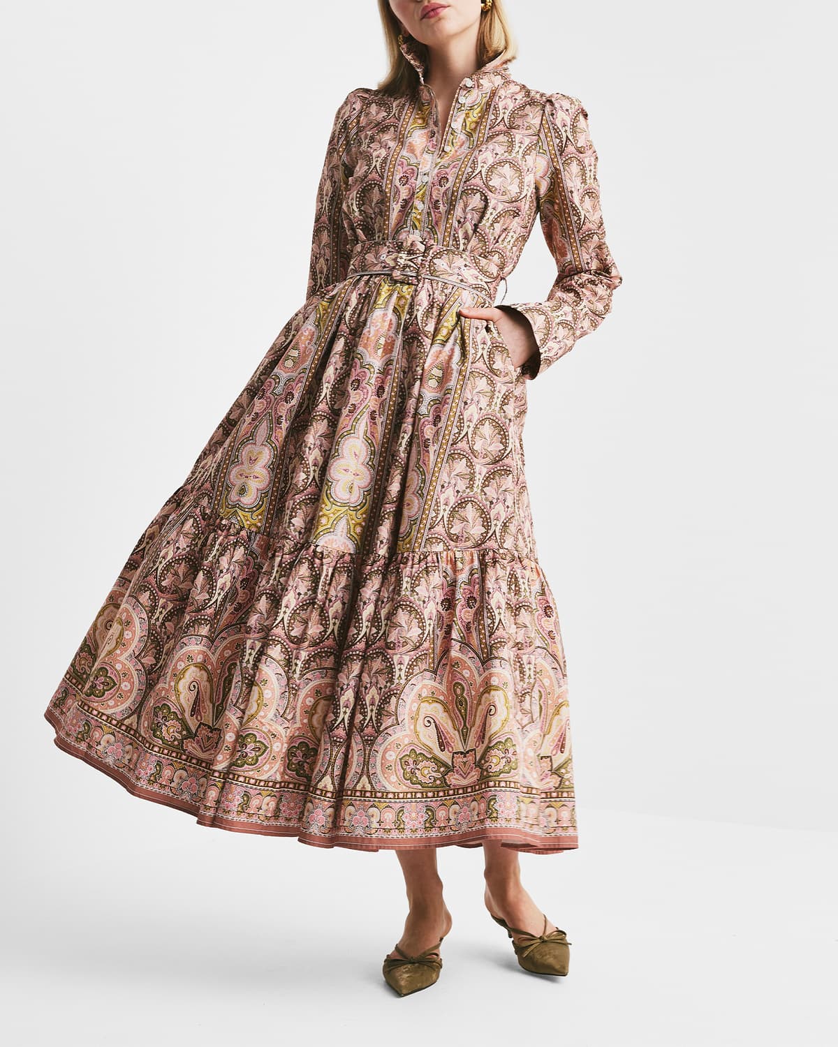 Poplin Shirt Dress, Striped Paisley. Image #2