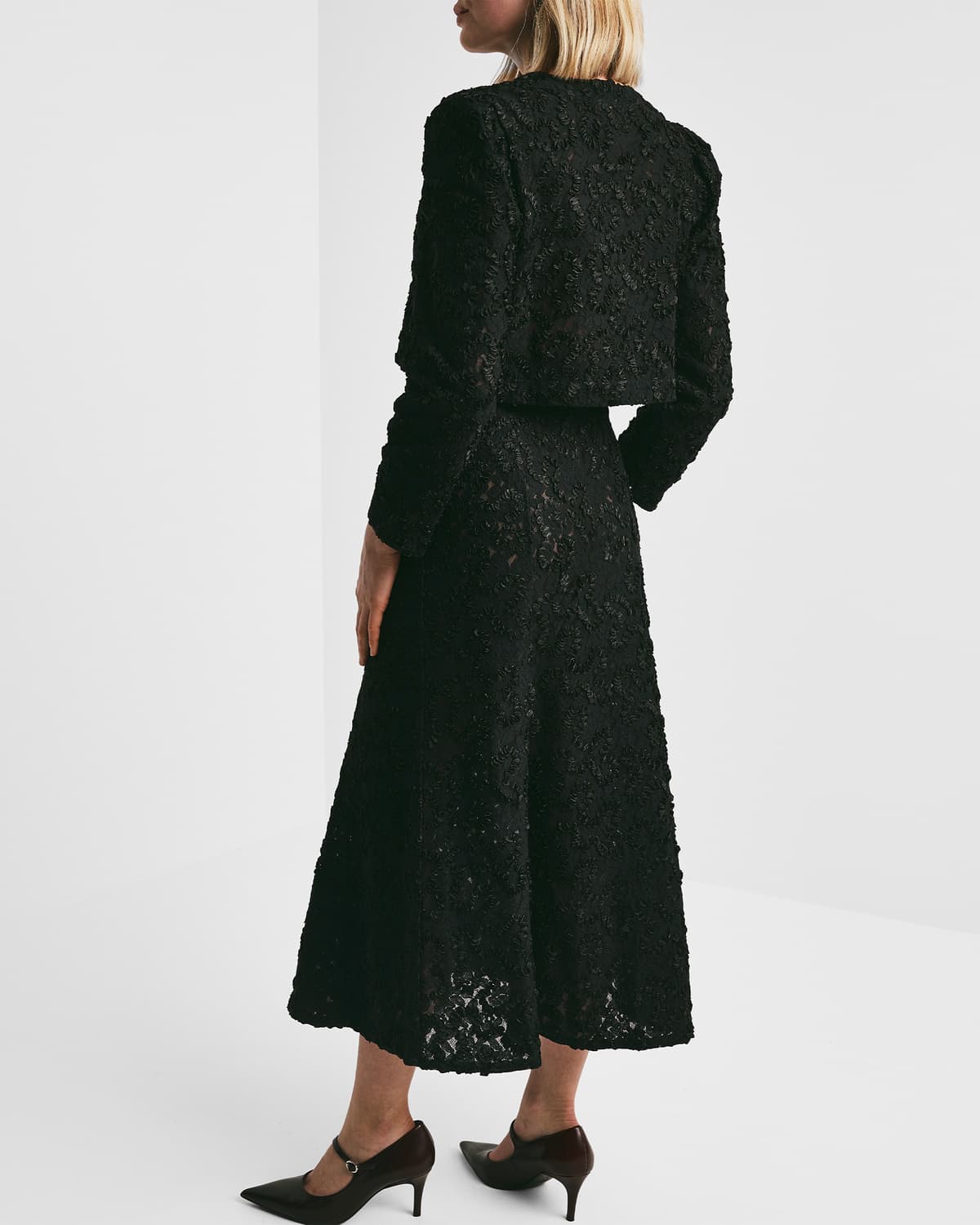 Embroidery Lace Jacket, Black. Image #5