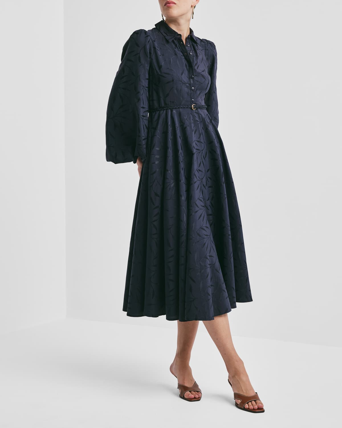 Jacquard Midi Dress, Anthracite. Image #1
