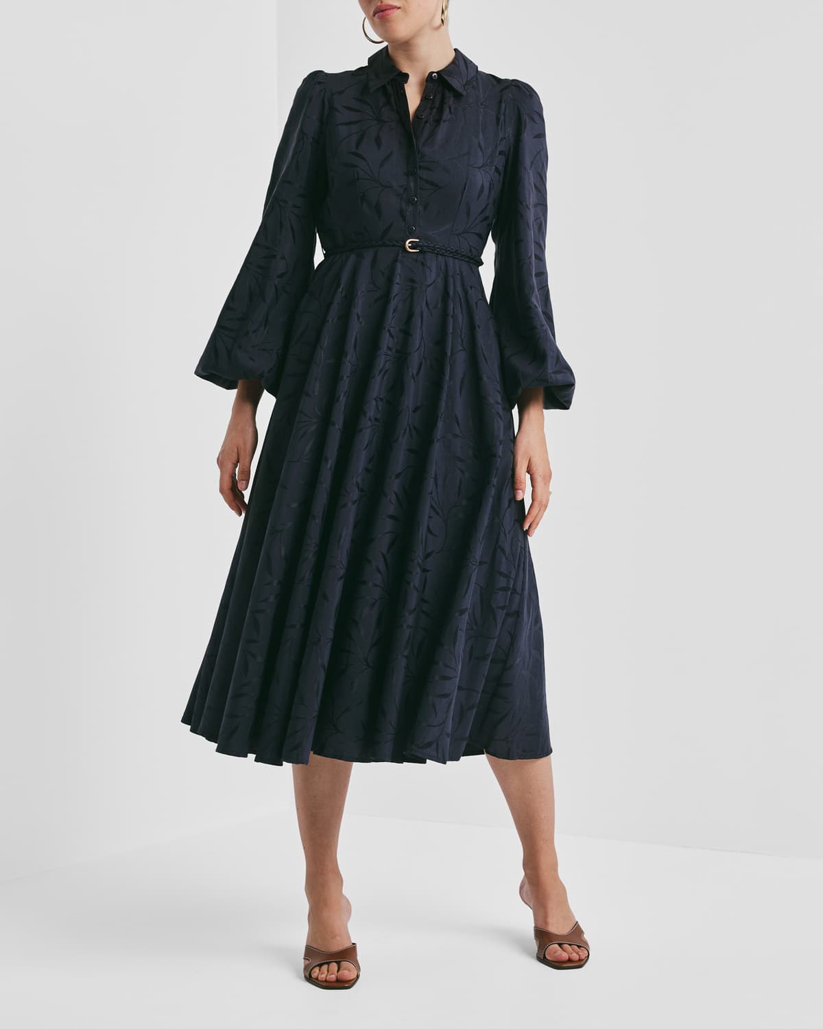 Jacquard Midi Dress, Anthracite. Image #2