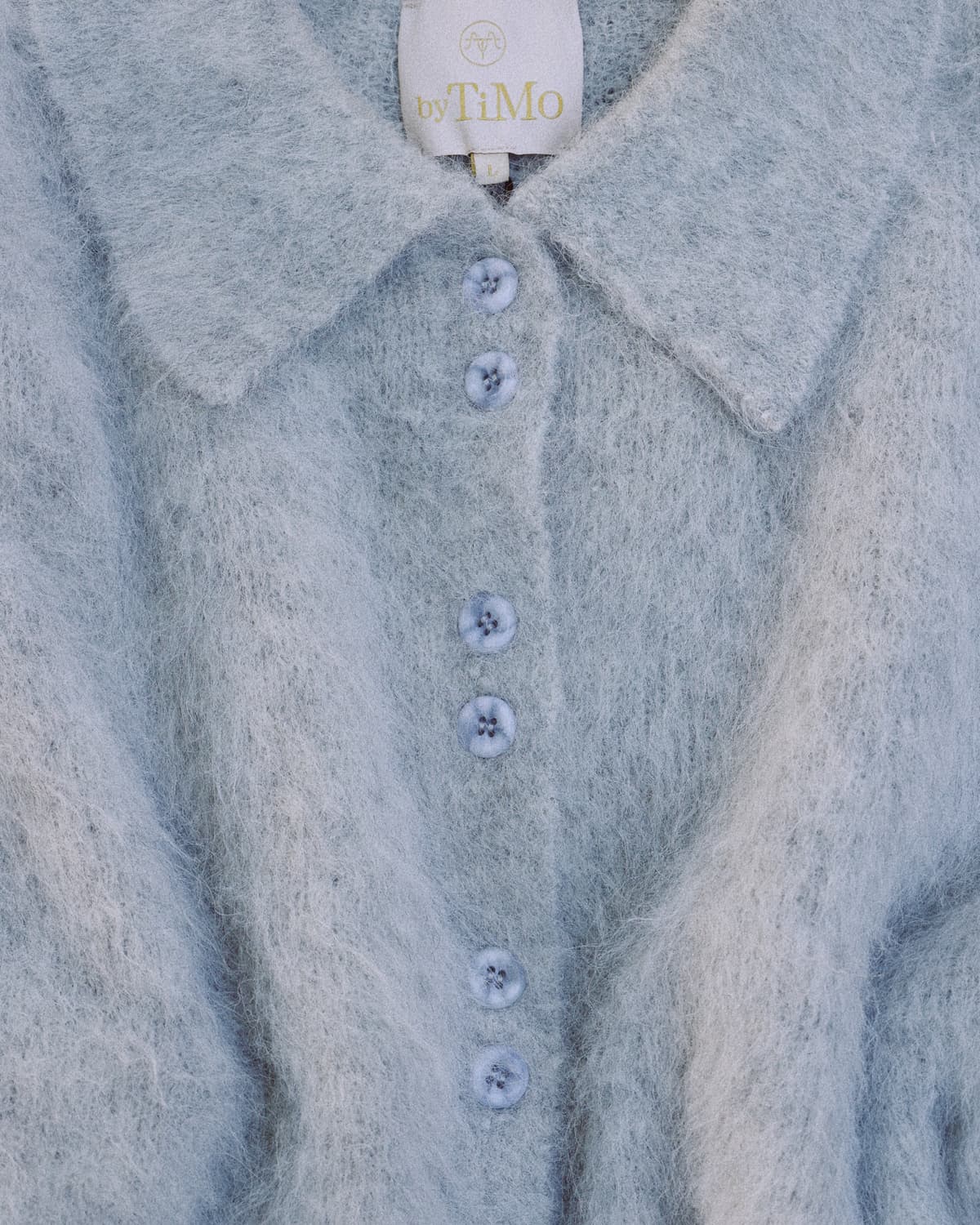 Hairy Knit Polo, Grey Melange. Image #3