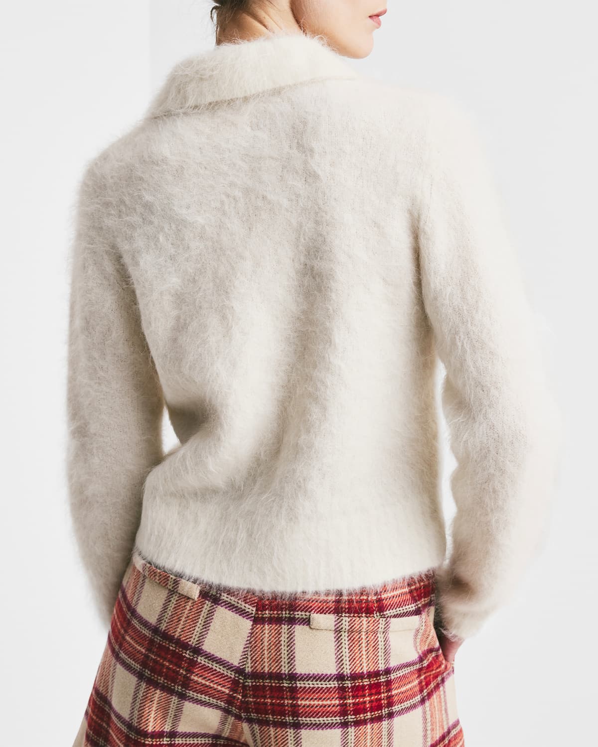 Hairy Knit Polo, Off White. Image #4