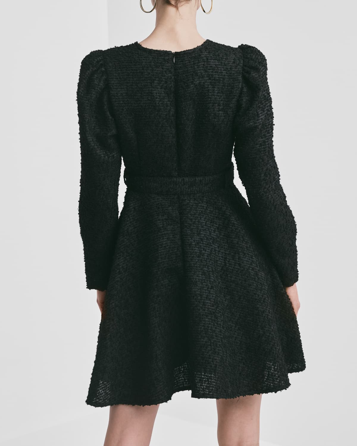 Bouclé Belt Dress, Black. Image #6