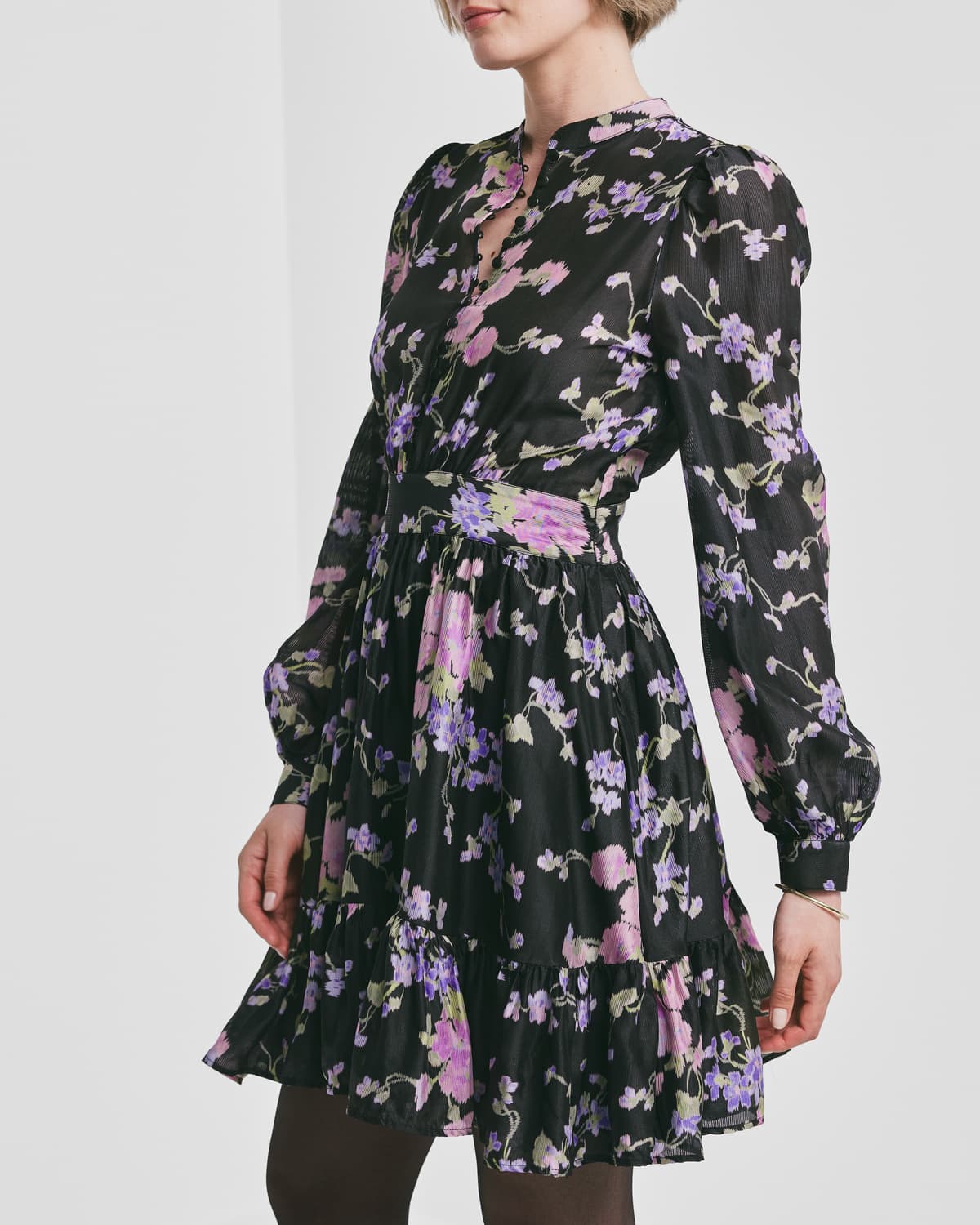 byTiMo | Striped Organza Flounce Dress - Midnight Viola