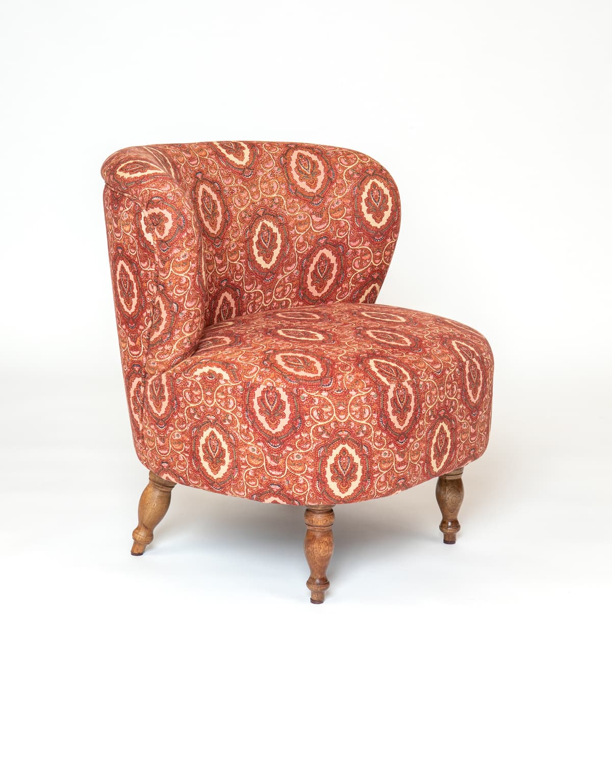 Lounge Chair, Pink Paisley. Image #1
