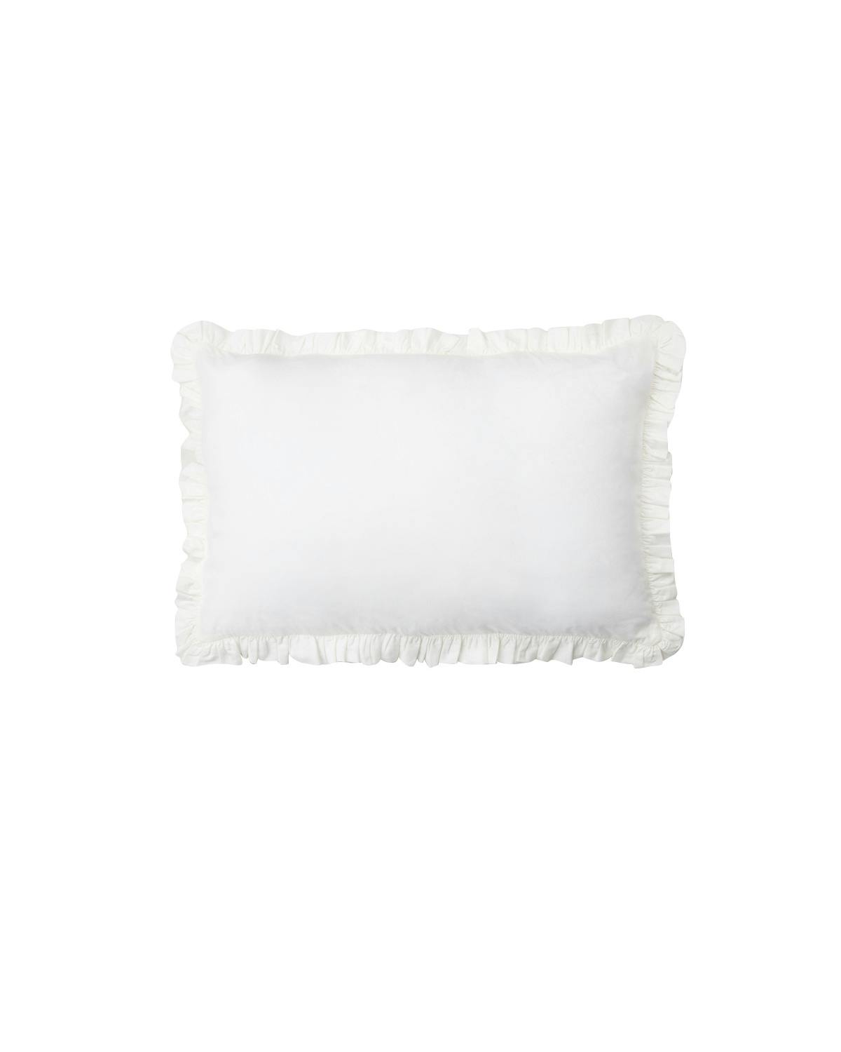 Ruffle Spring Cushion, White. Image #1