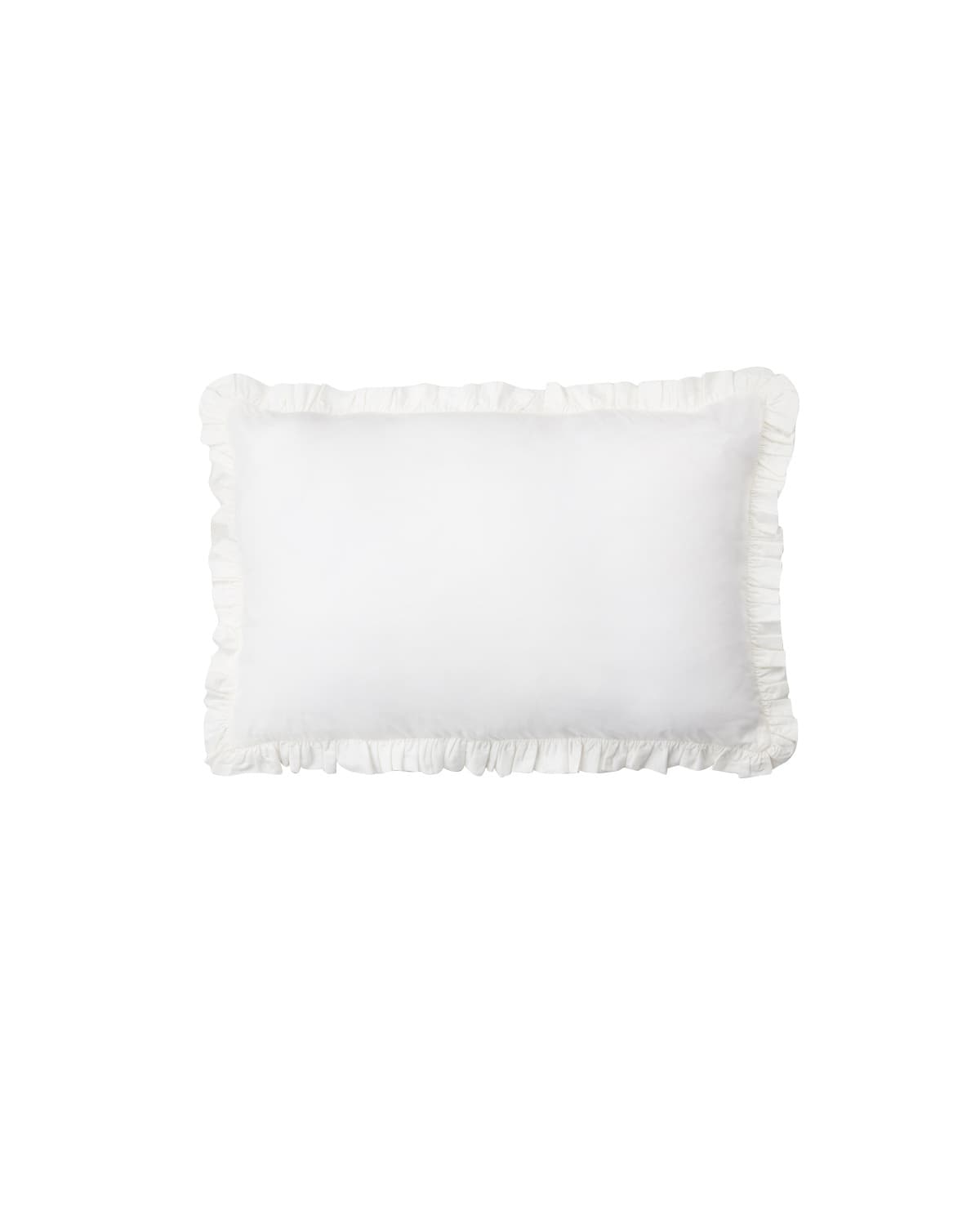 Ruffle Spring Cushion, White. Image #1