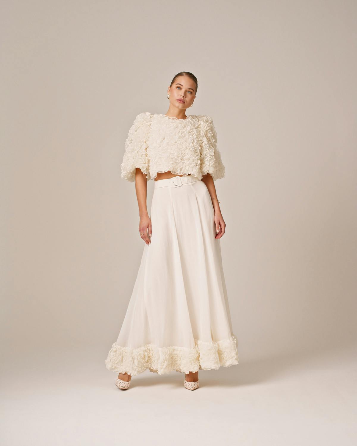 Organza Skirt, Off White. Image #1