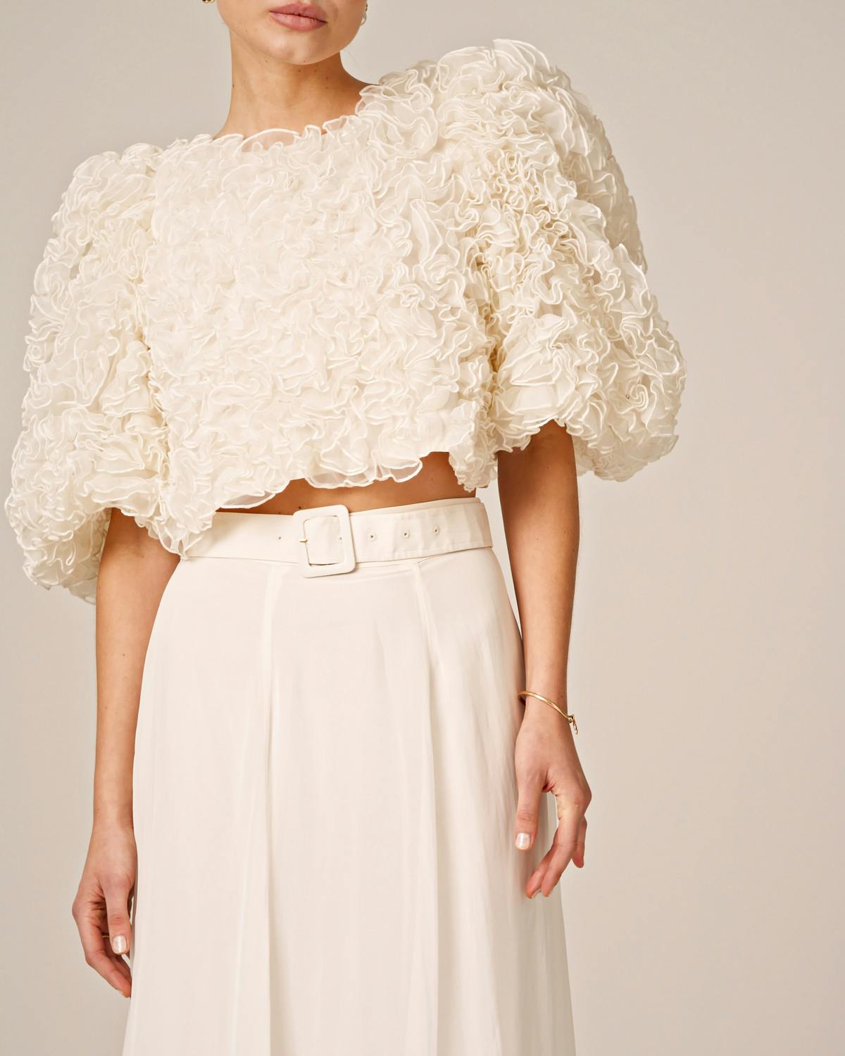 Organza Skirt, Off White. Image #3