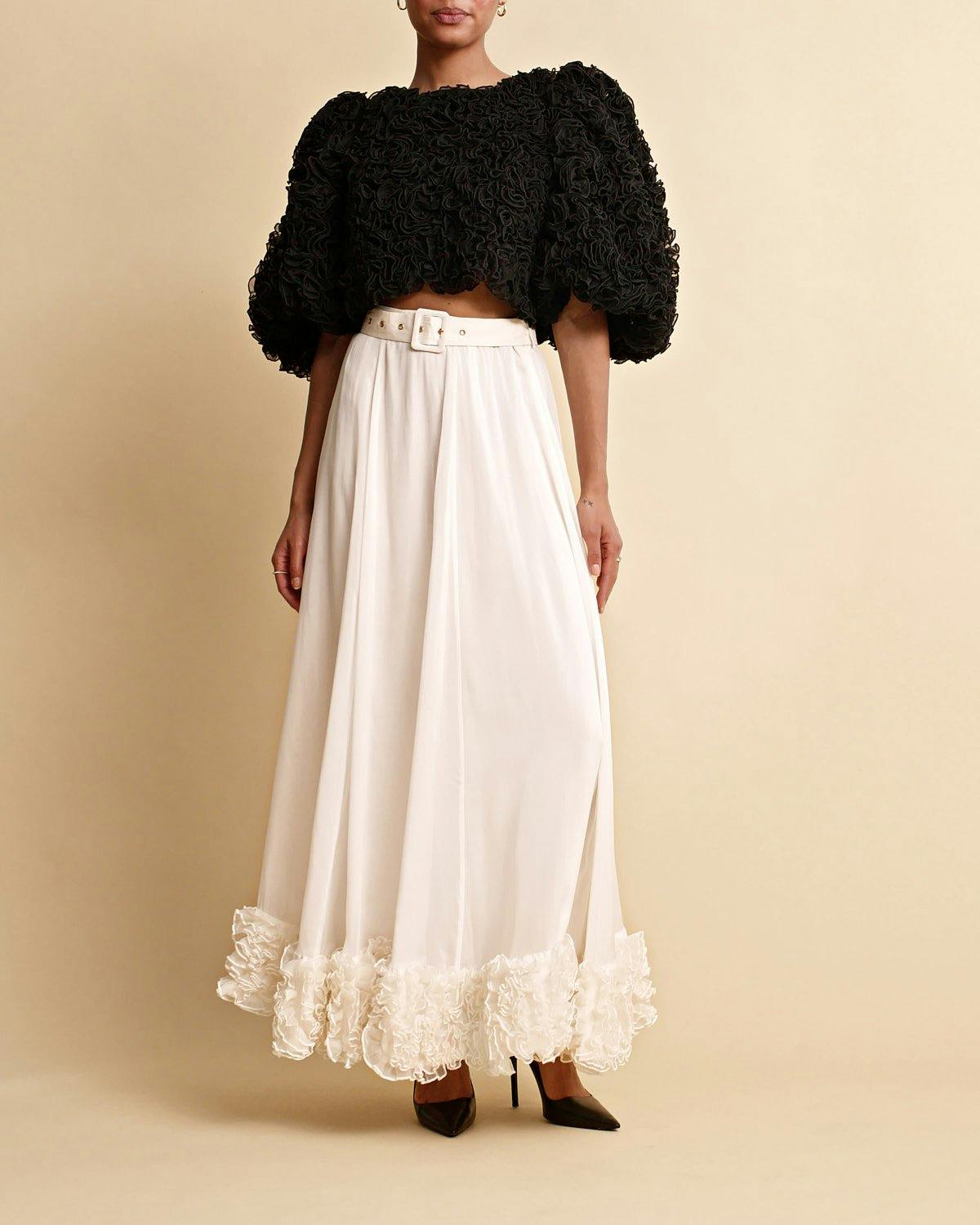 Organza Skirt, Off White. Image #5