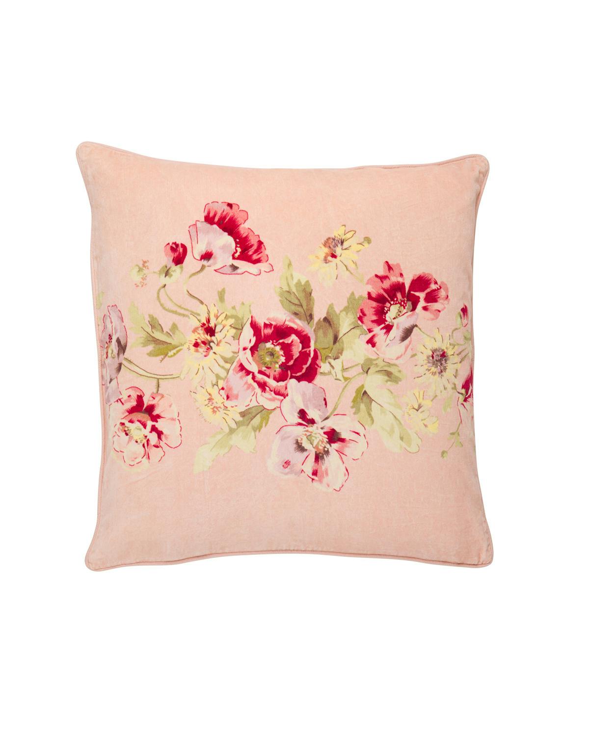 Cushion Cover Velvet 60x60 cm, Pink Flower Vine. Image #4