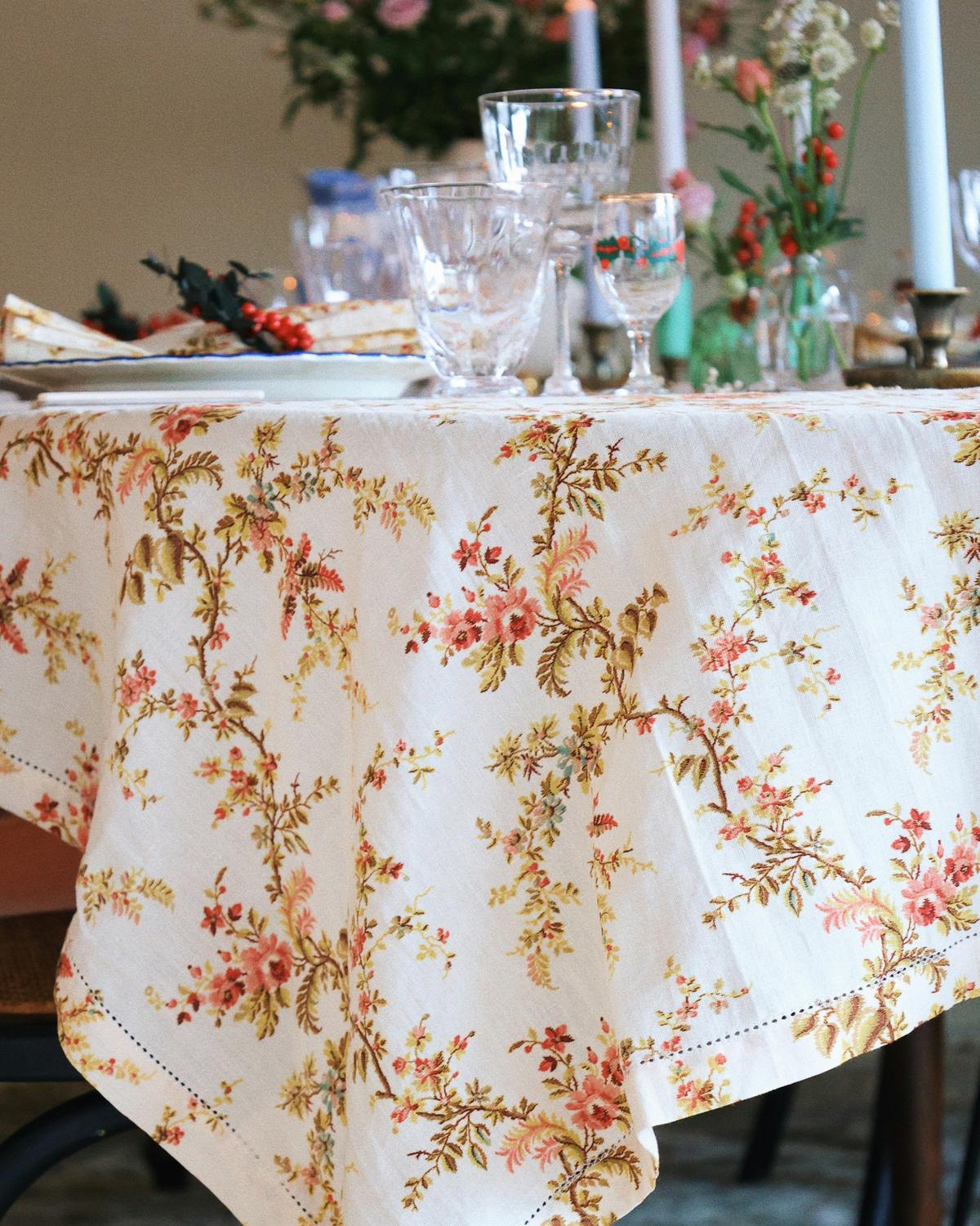 Table Cloth Linen 140x300 cm, Flower Branch. Image #2