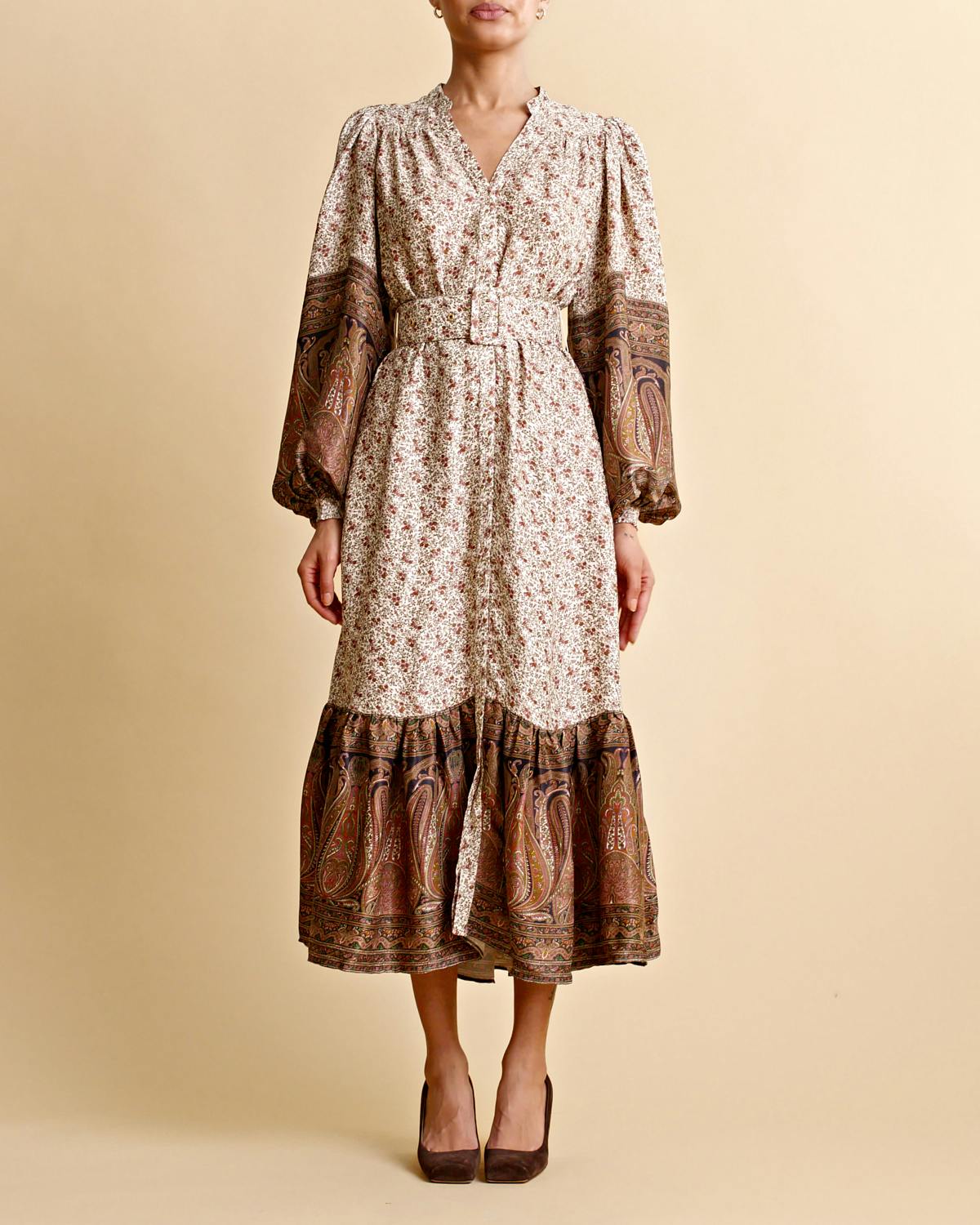 Crépe Satin Midi Dress, Vintage paisley. Image #2