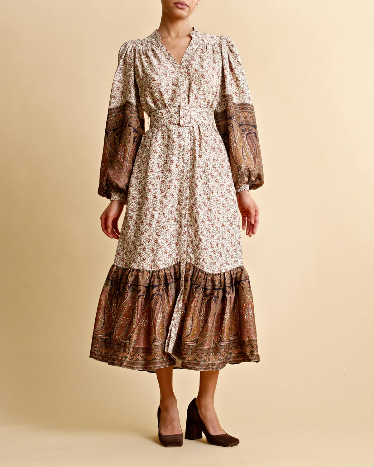 Crépe Satin Midi Dress, Vintage paisley. Image #6