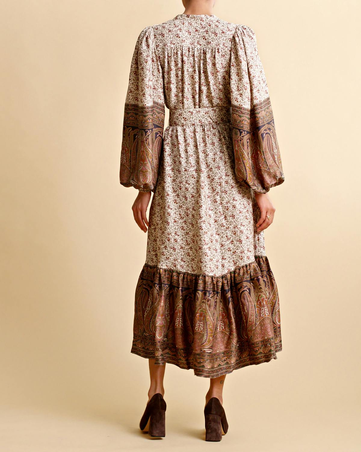 Crépe Satin Midi Dress, Vintage paisley. Image #5
