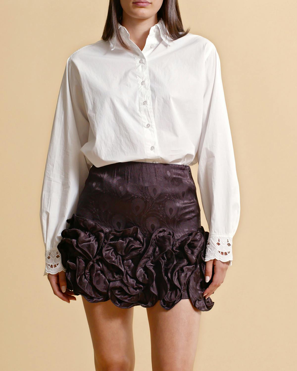 Jacquard Mini Skirt, Black. Image #2