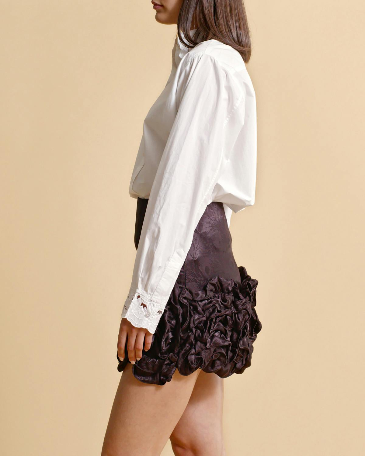 Jacquard Mini Skirt, Black. Image #3