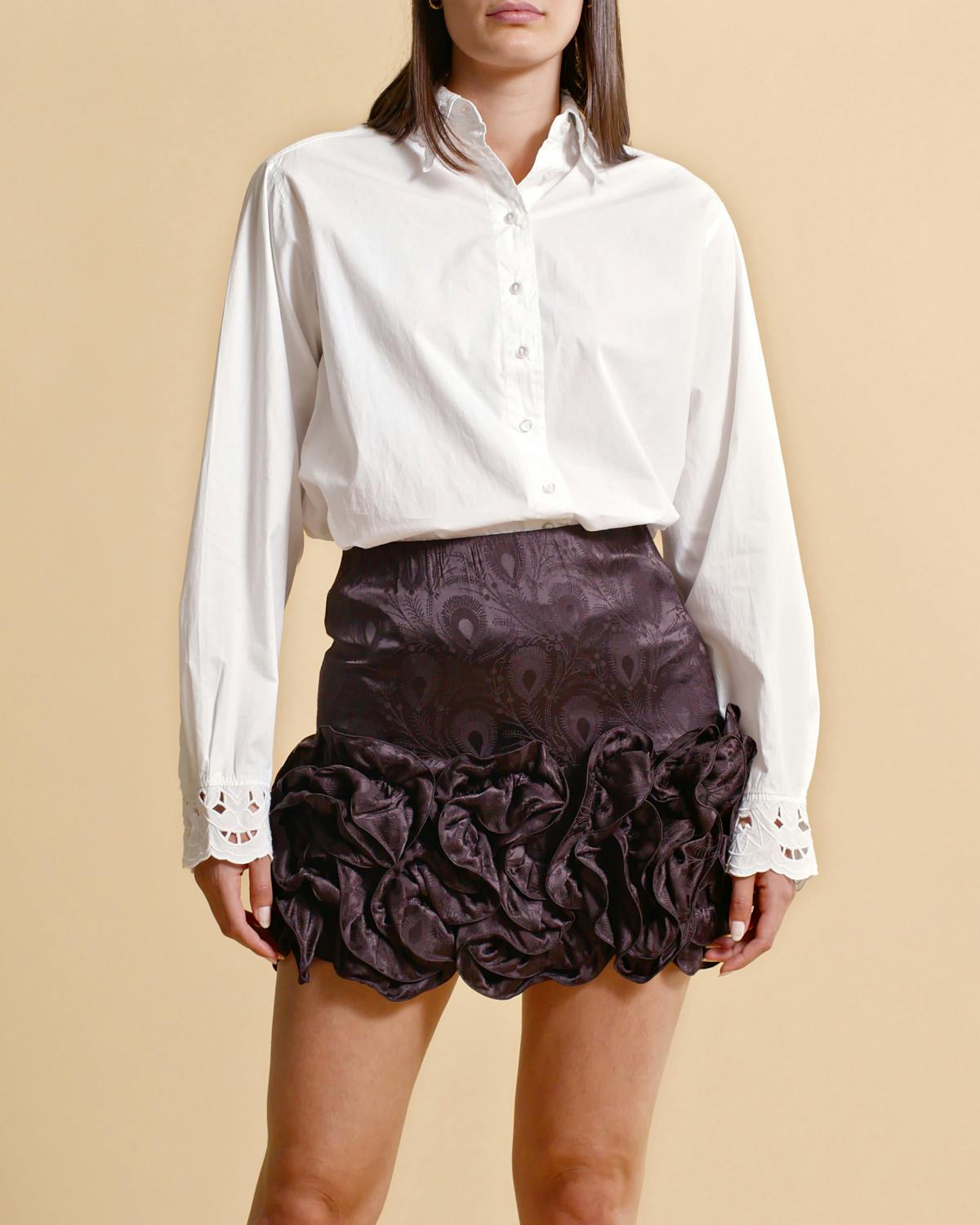 Jacquard Mini Skirt, Black. Image #1