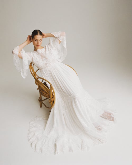 byTiMo | The Embroidered Lace Gown - Vintage White