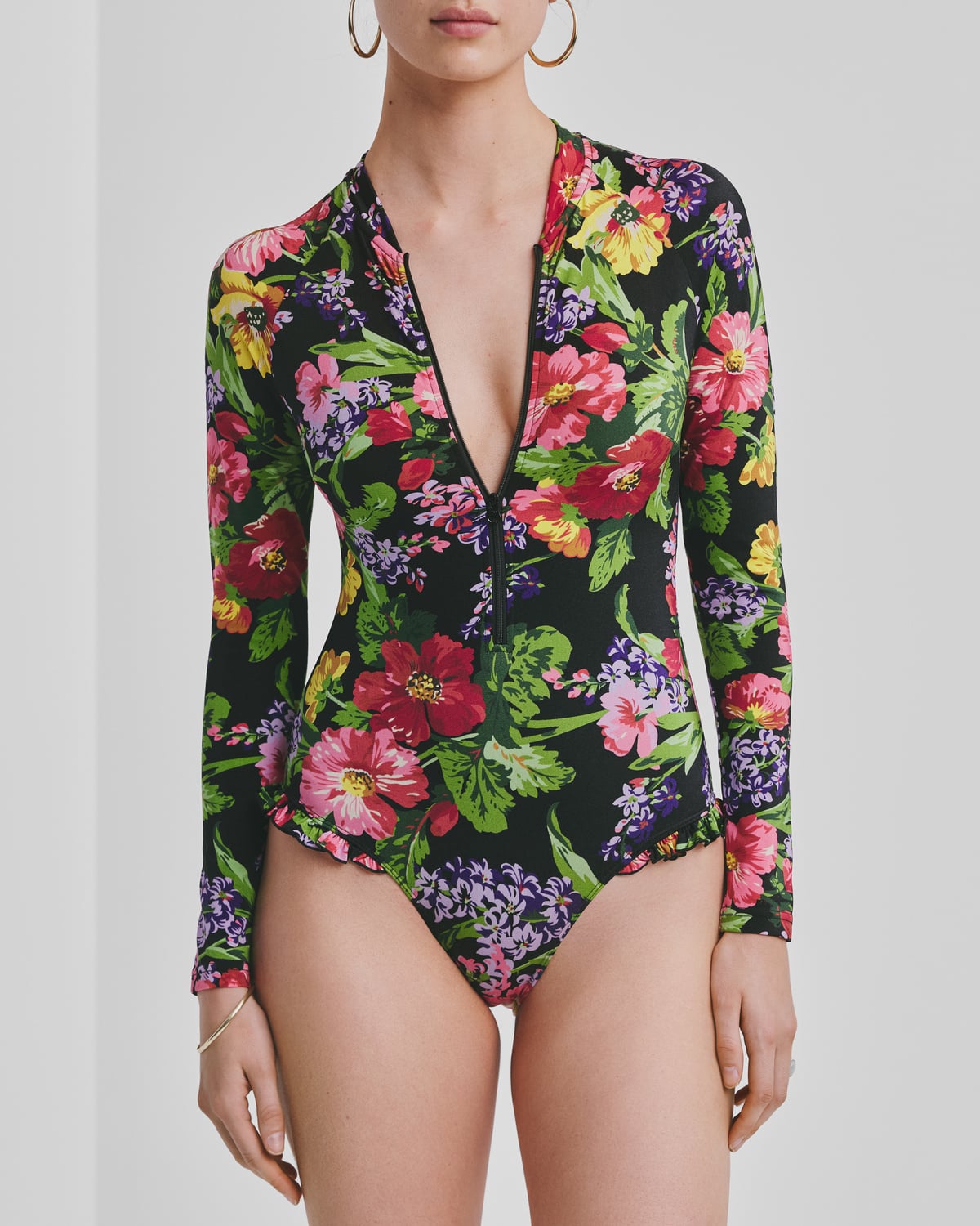 Long Sleeve Swimsuit, Midnight Bloom. Image #5