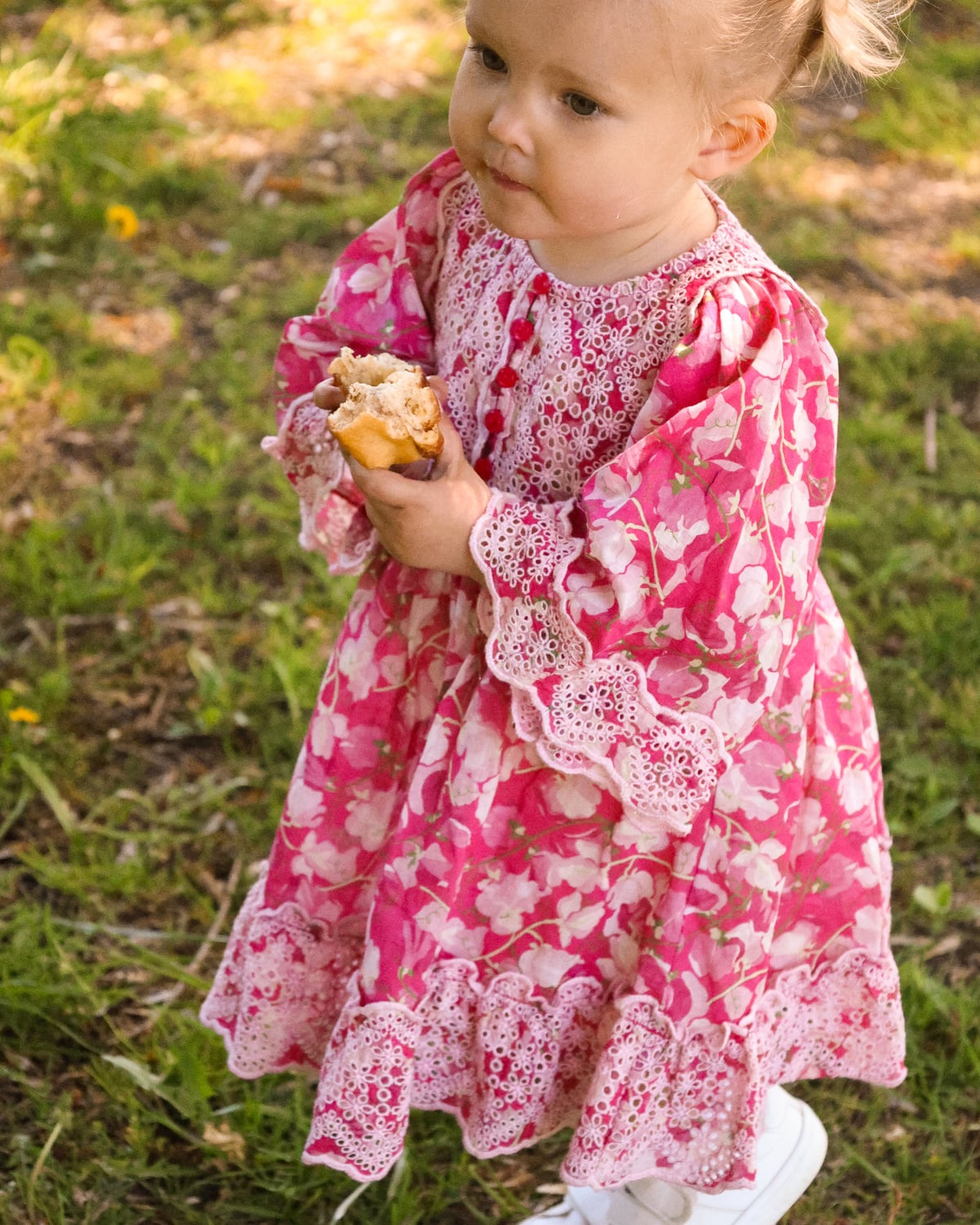 Cotton Slub Shift Dress, Poppy Meadow. Image #4