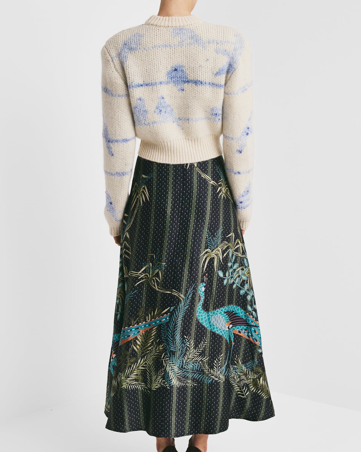 Jacquard Knit Sweater, Blue Birds. Image #7