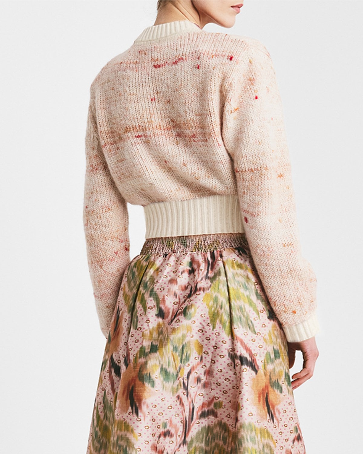 Melange Knit Sweater, Pink Melange. Image #2