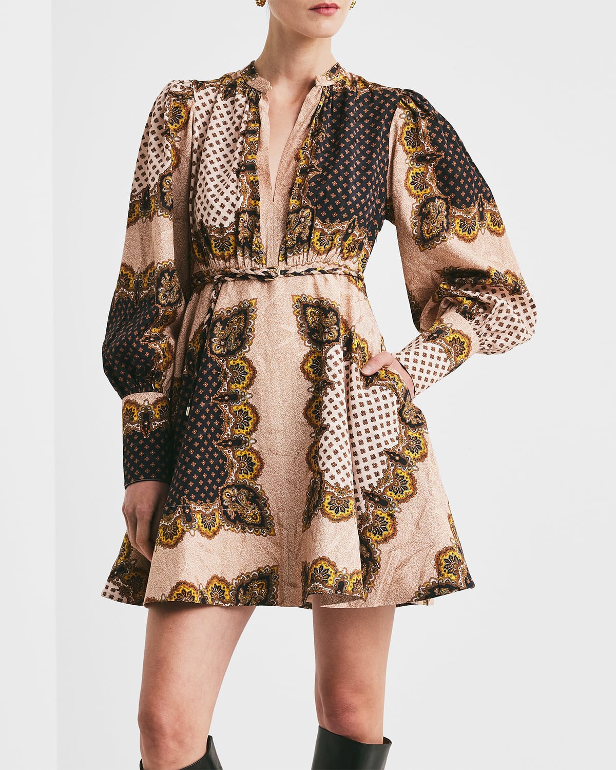 Jacquard Mini Dress, Vintage Paisley. Image #2