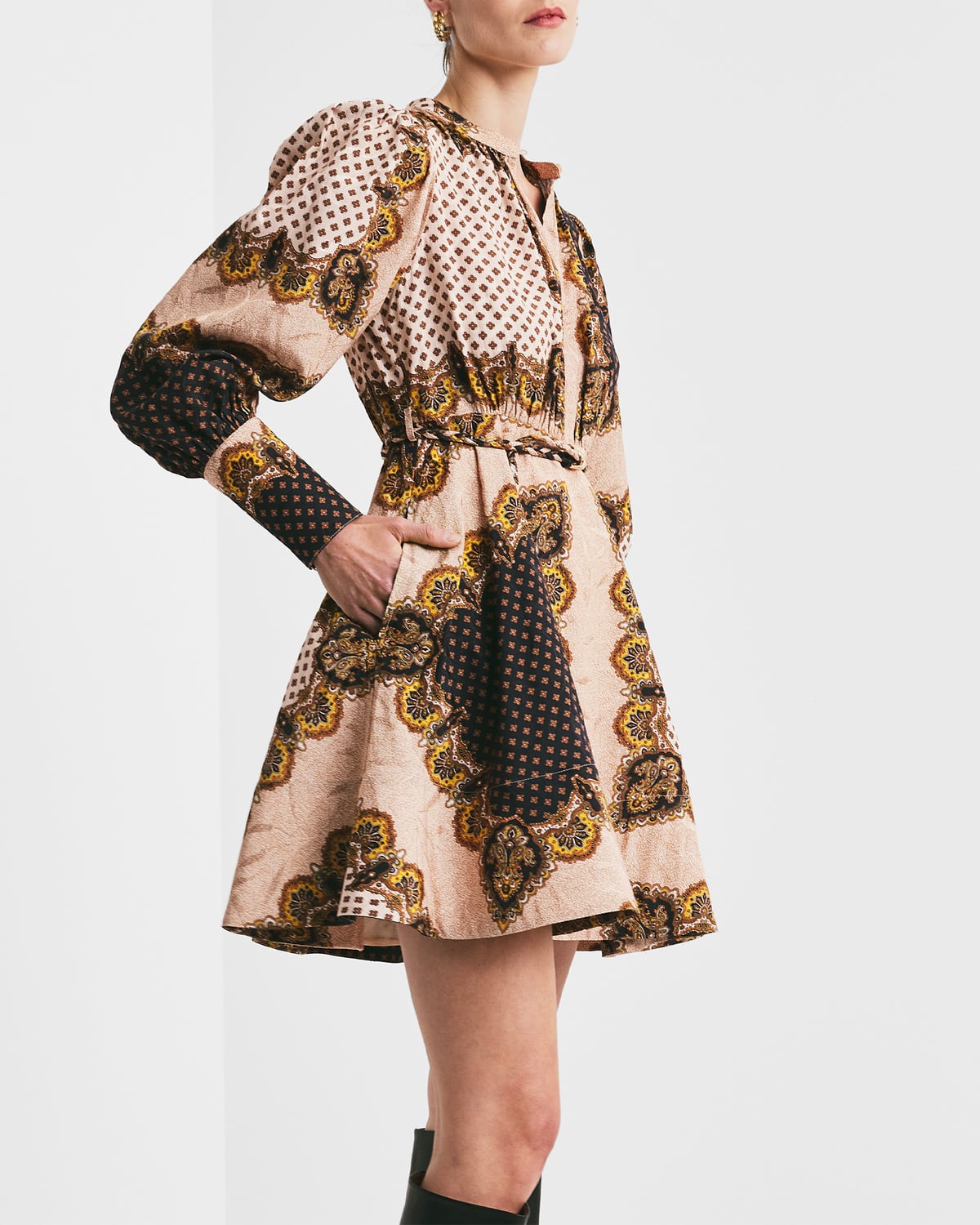 Jacquard Mini Dress, Vintage Paisley. Image #3
