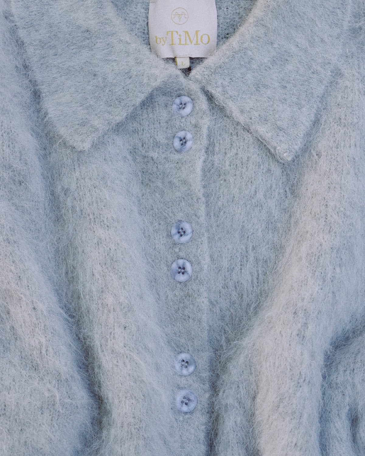 Hairy Knit Polo, Grey Melange. Image #3