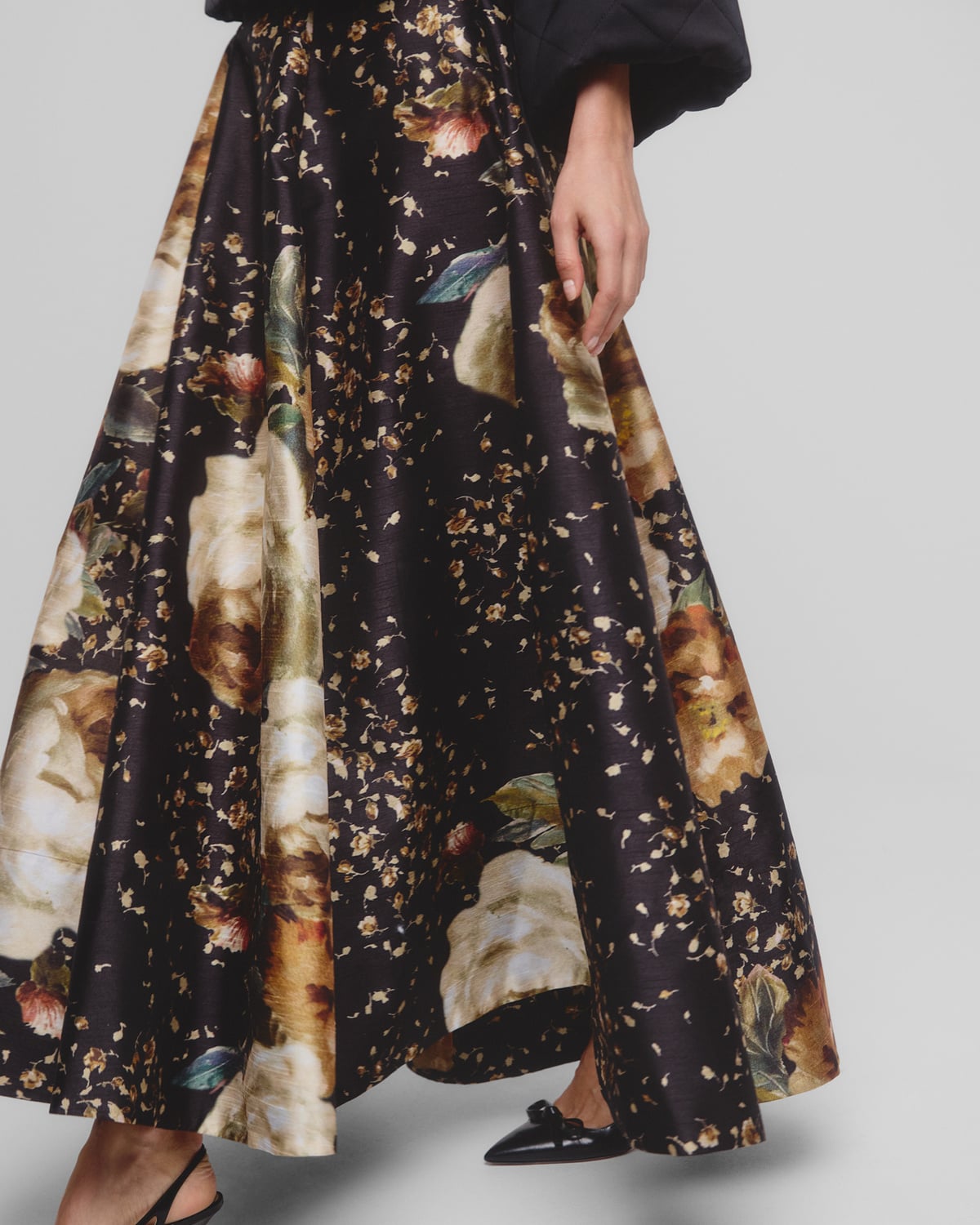 Taffeta Maxi Skirt, Dark Rose. Image #2
