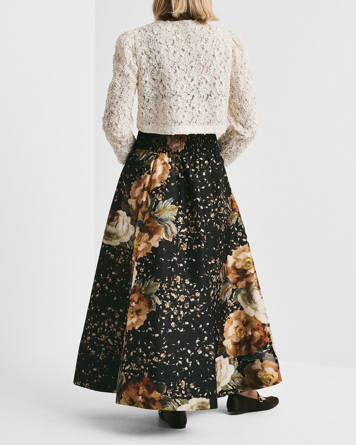 Taffeta Maxi Skirt, Dark Rose. Image #3