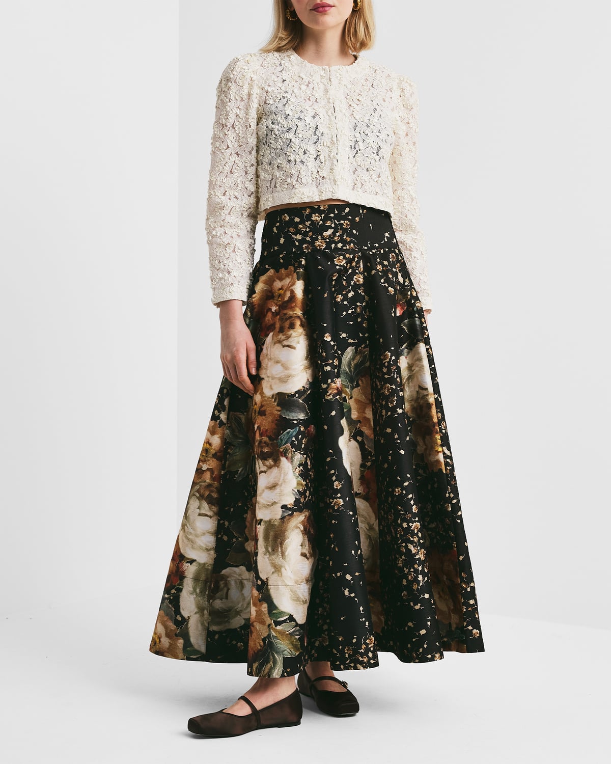 Taffeta Maxi Skirt, Dark Rose. Image #4