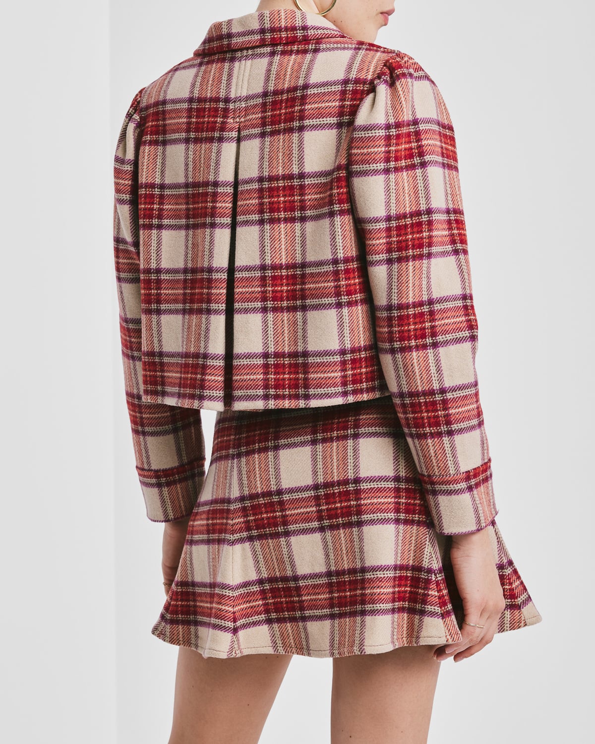 Tailored Cropped Jacket, Checks. Image #3