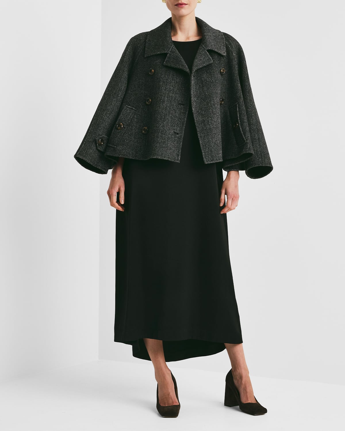 Tailored A-line Jacket, Grey Melange. Image #3
