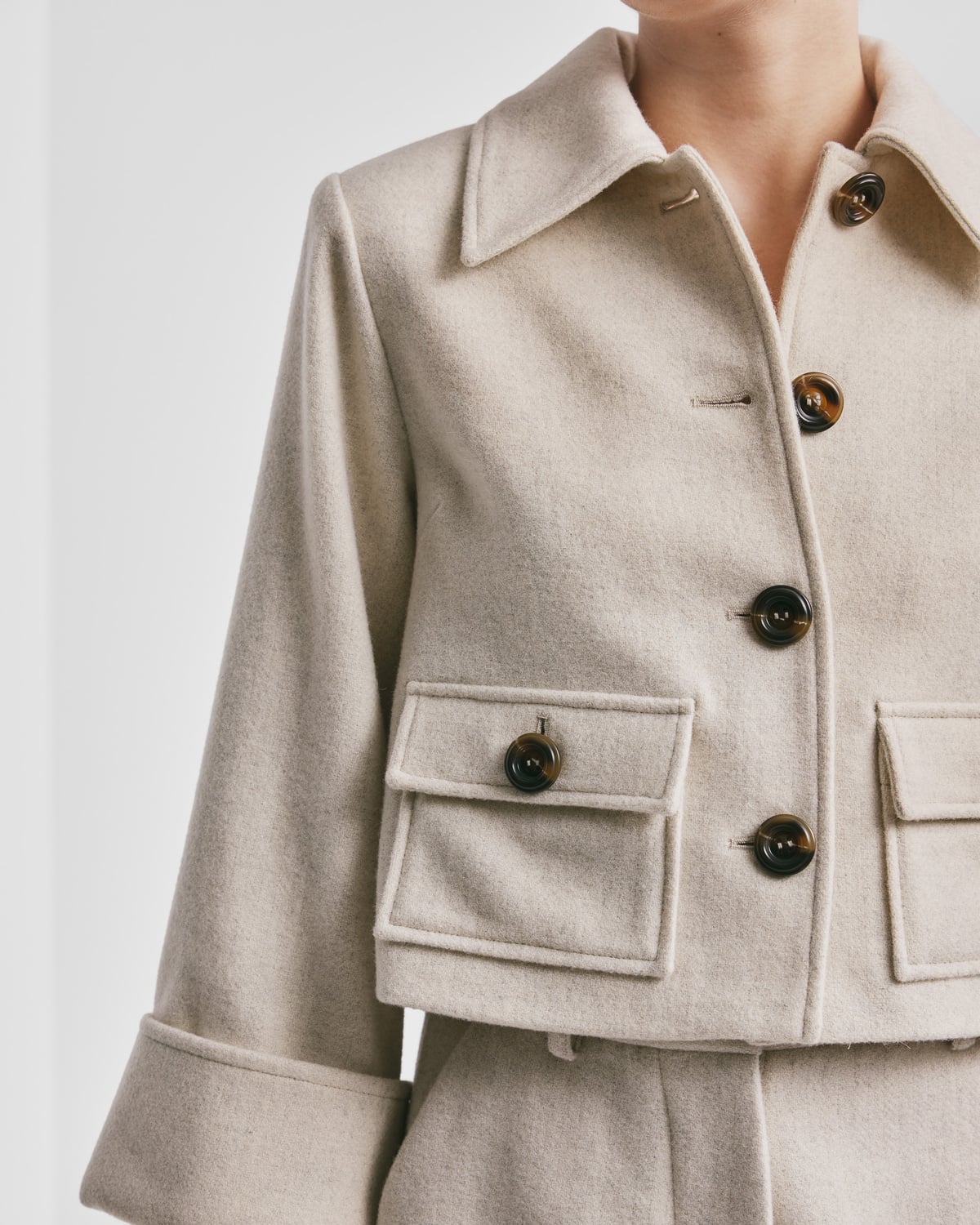 Tailored Structured Jacket, Vintage White. Image #1