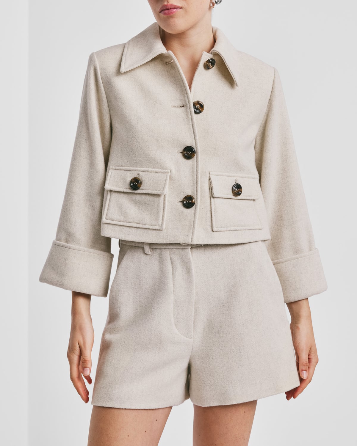 Tailored Structured Jacket, Vintage White. Image #5