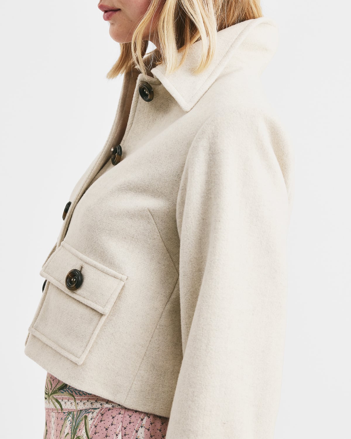Tailored Structured Jacket, Vintage White. Image #4