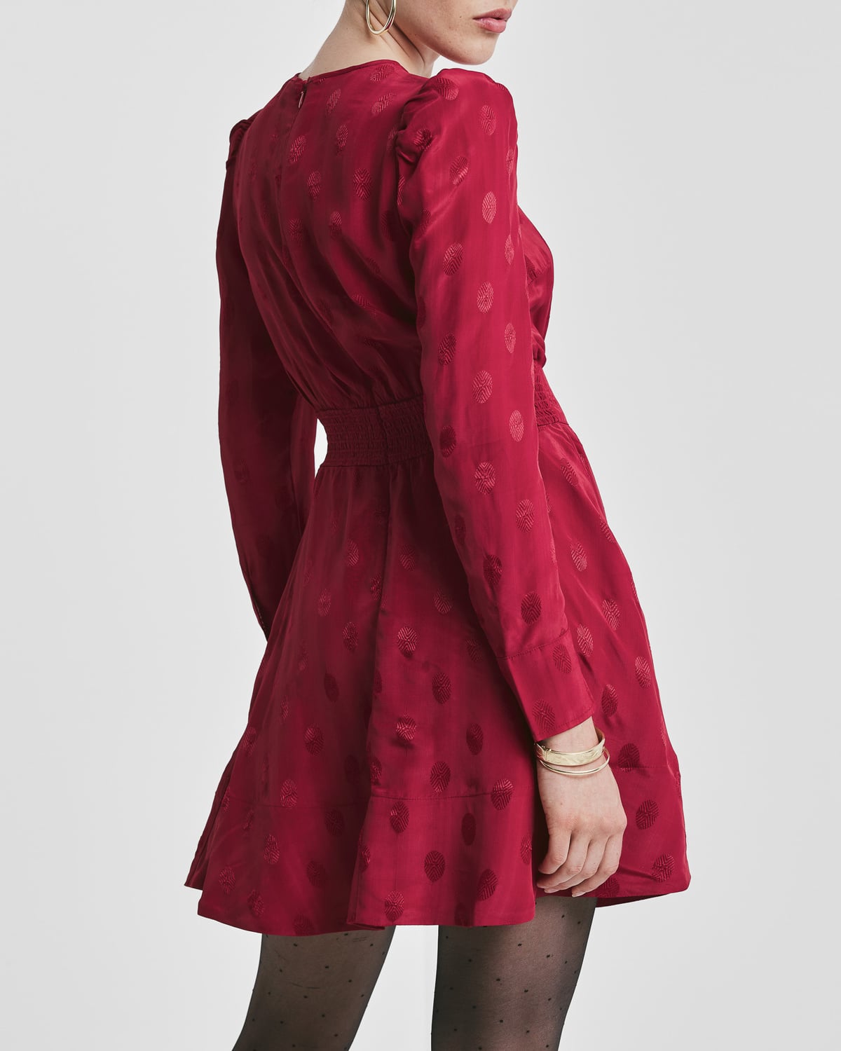 Viscose Mini Dress, Red. Image #4