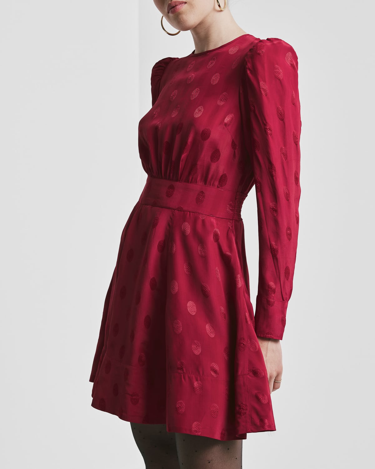Viscose Mini Dress, Red. Image #3