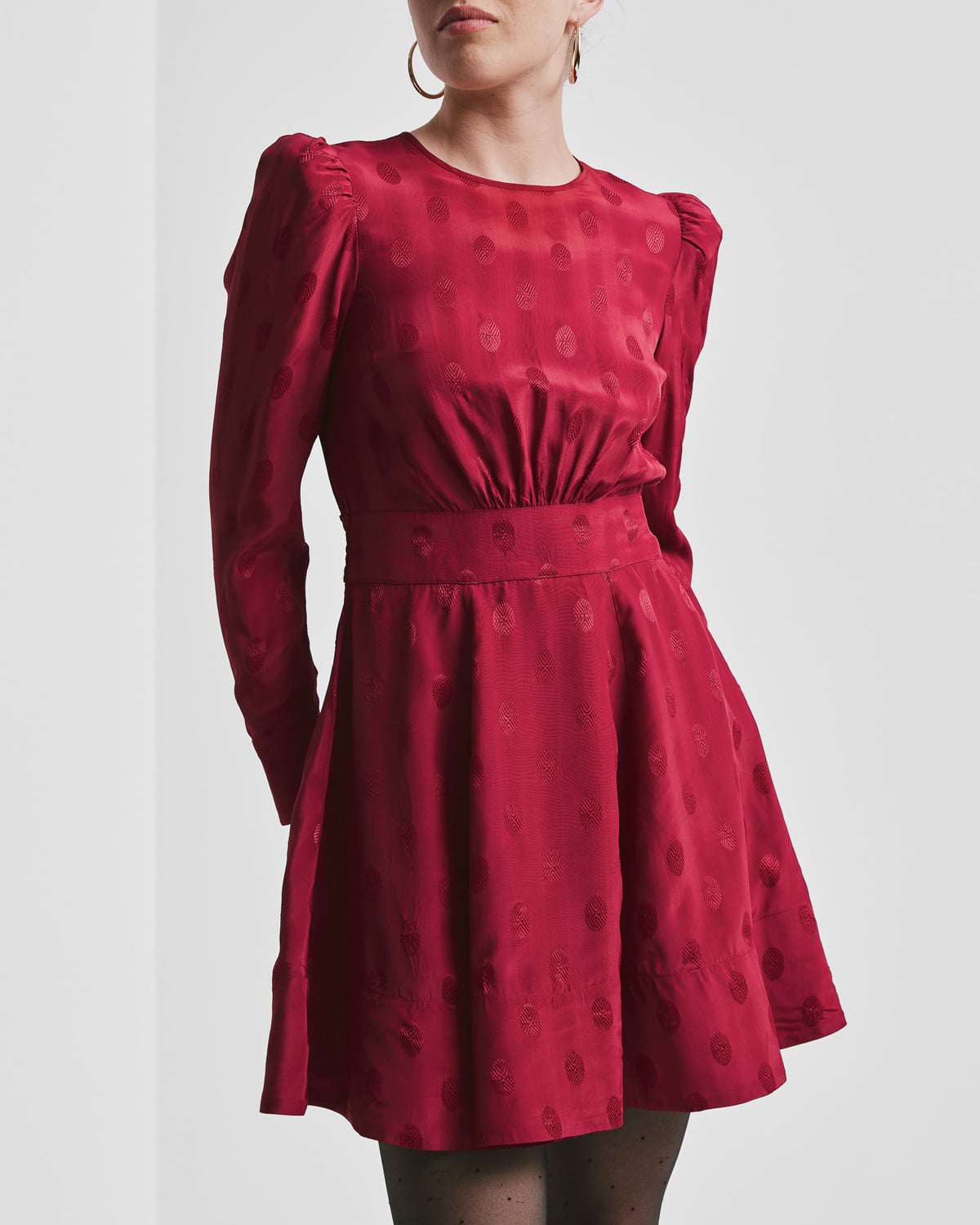Viscose Mini Dress, Red. Image #1