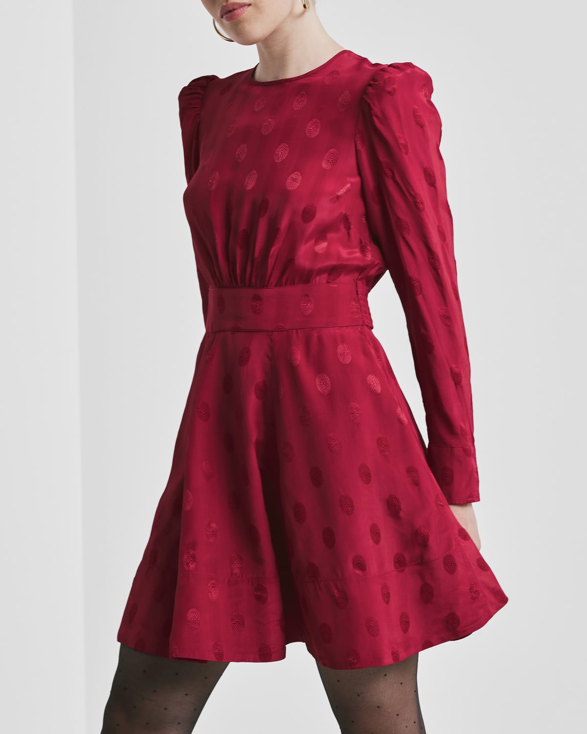 Viscose Mini Dress, Red. Image #2