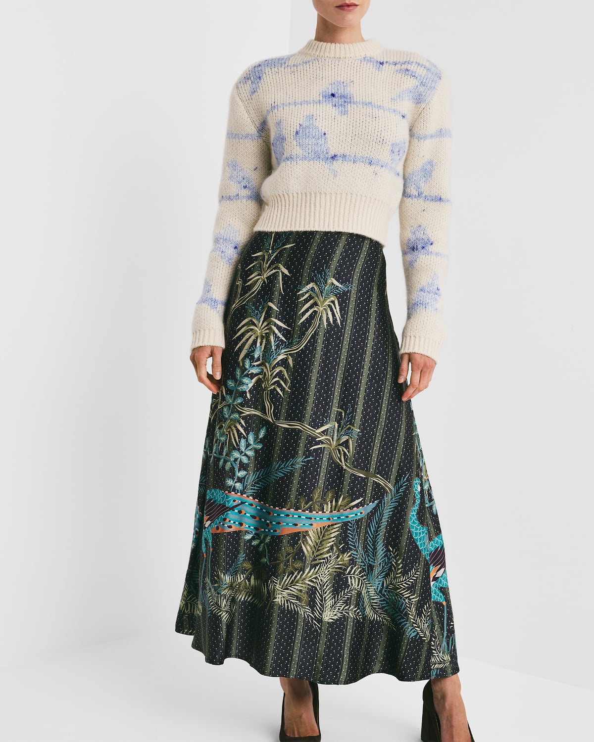 Satin Skirt, Green Peacock. Image #3