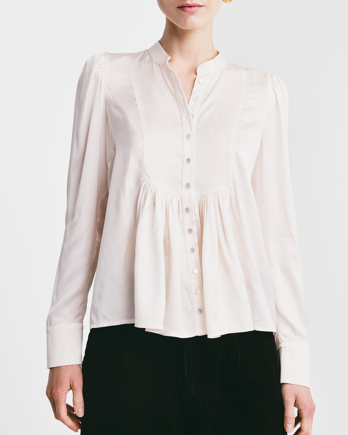 Satin Blouse, Vintage White. Image #2