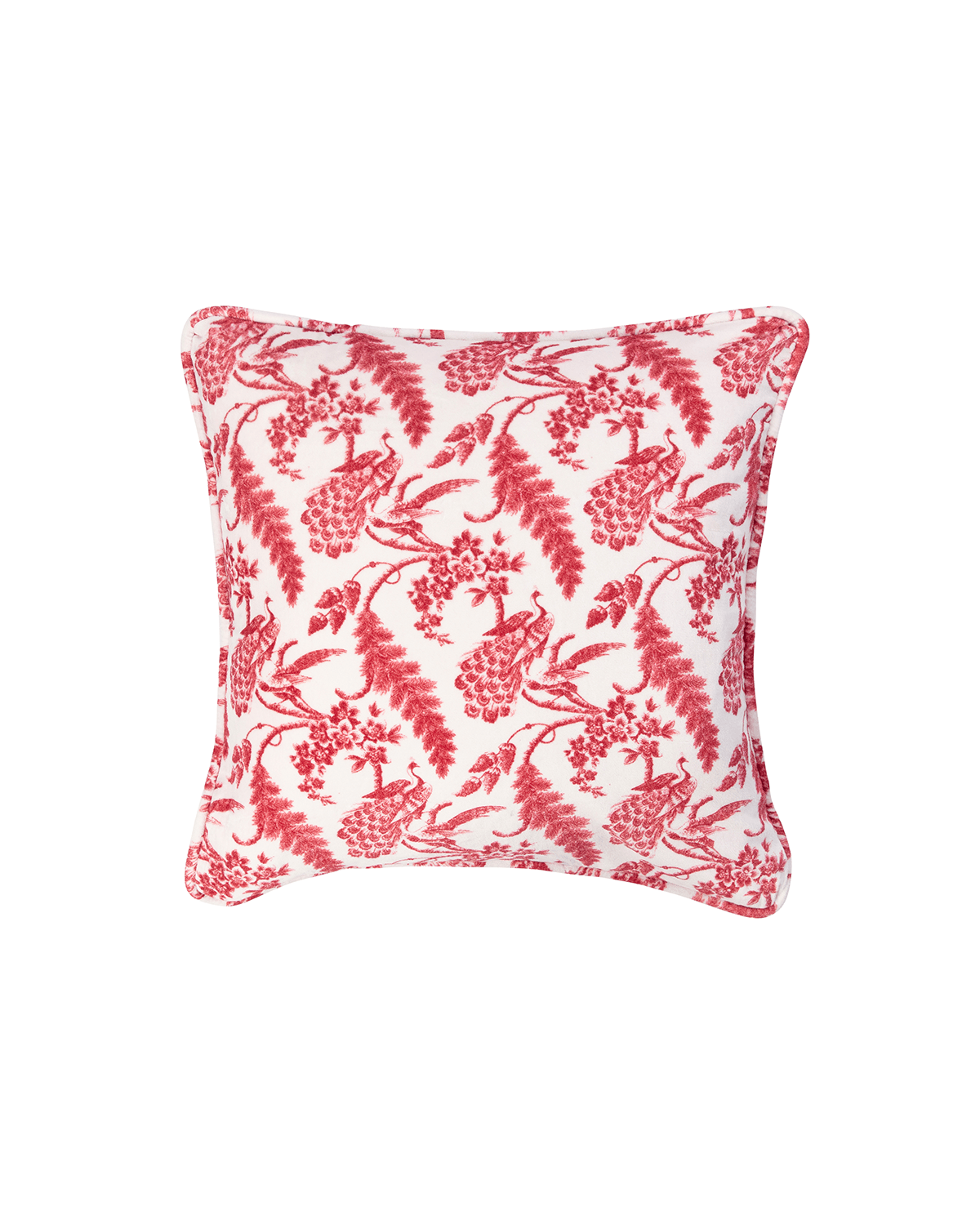 Velvet Cushion Cover 50x50, Vintage Bird. Image #1