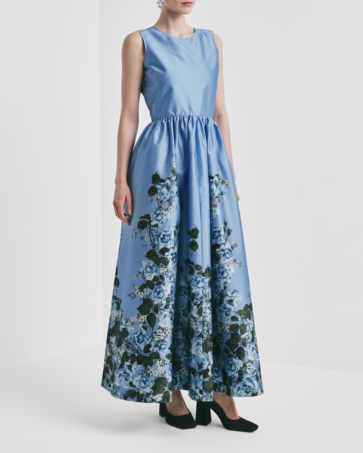 Taffeta Maxi Dress, Azure Garden. Image #2