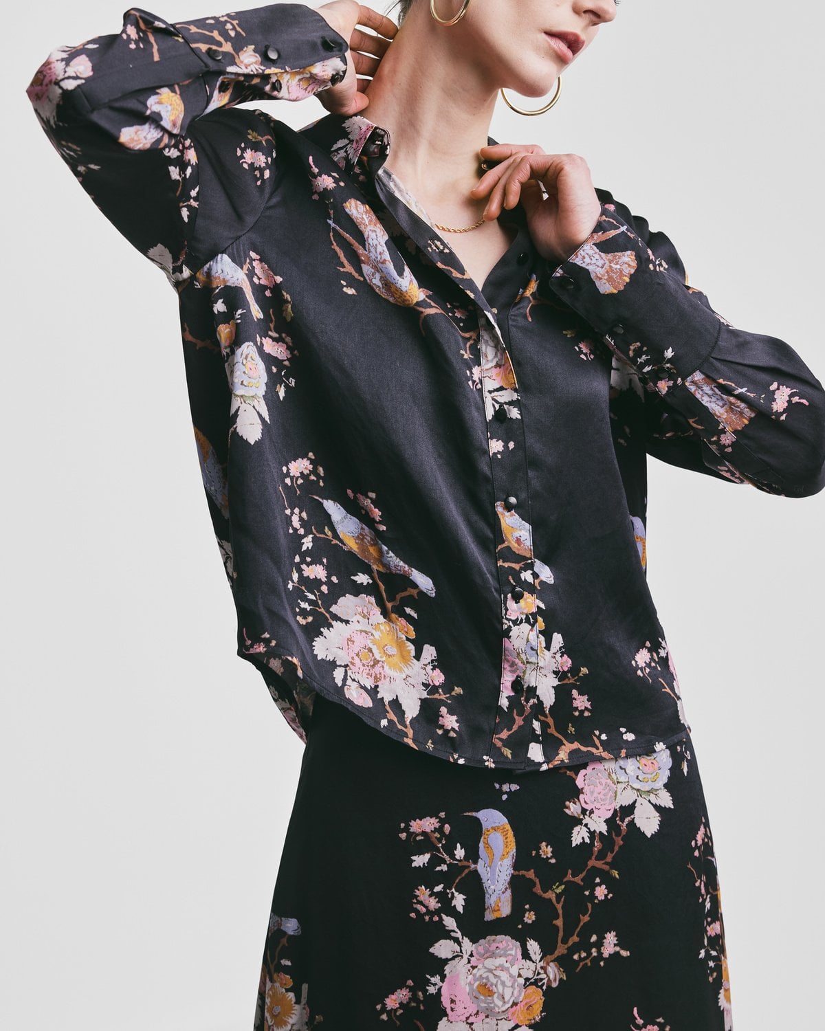 Satin Shirt, Midnight Birds. Image #2