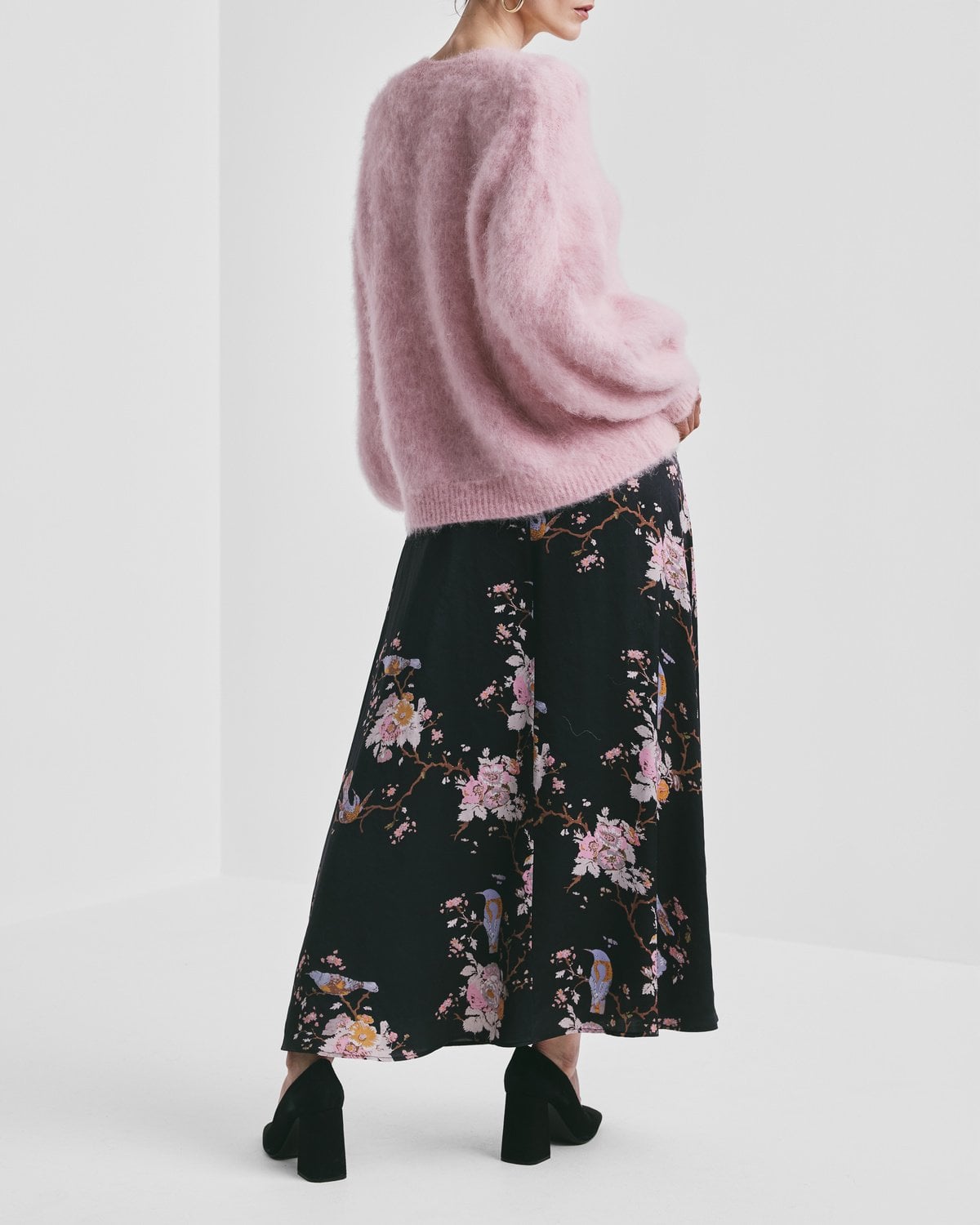 Satin Skirt, Midnight Birds. Image #3