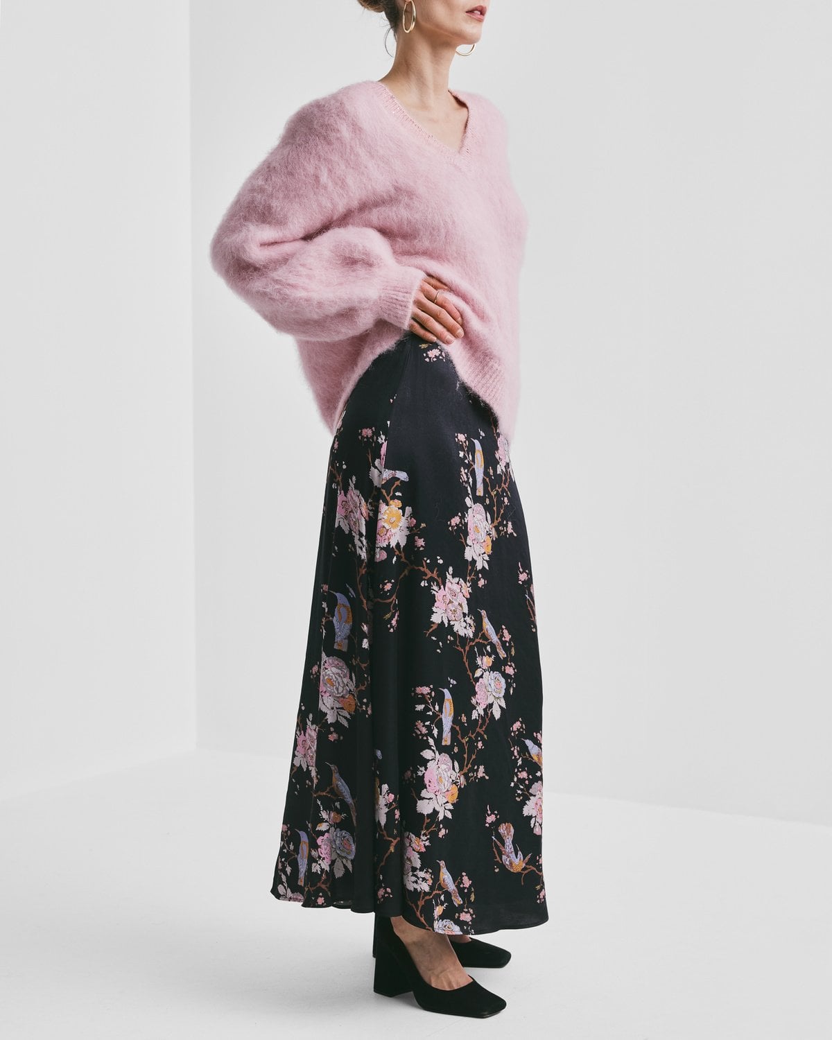 Satin Skirt, Midnight Birds. Image #4